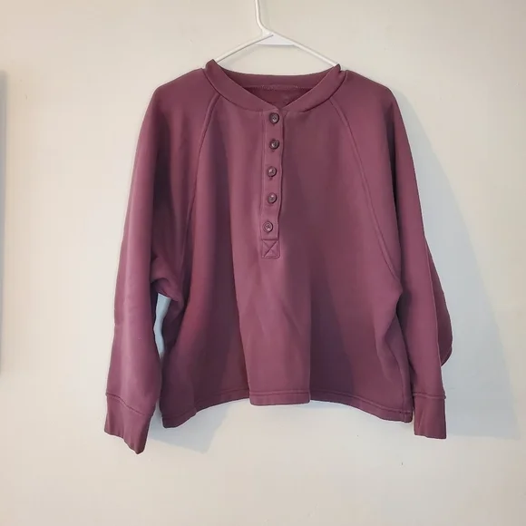 Madewell Make Weekends Longer Oversized Cropped Button Sweater Size Large - Picture 2 of 13